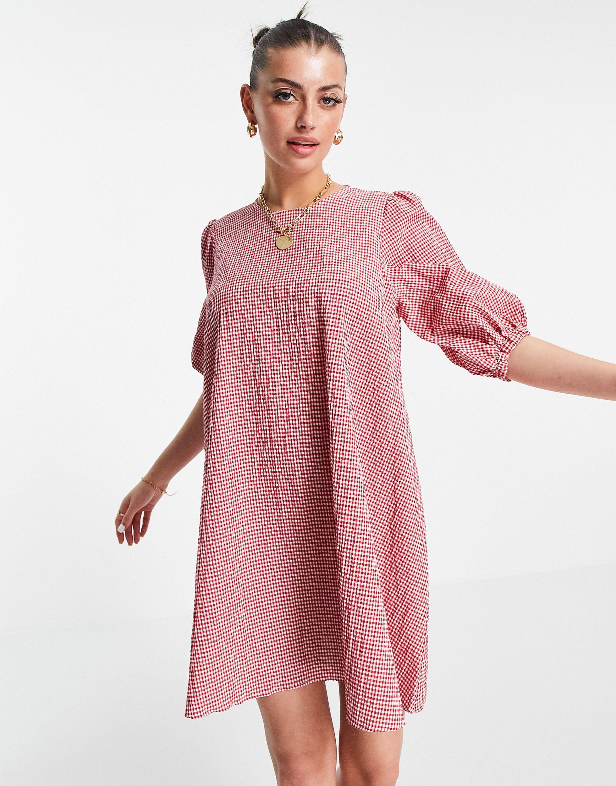 Vestido niña verano cuadros vichy rojo Cuka