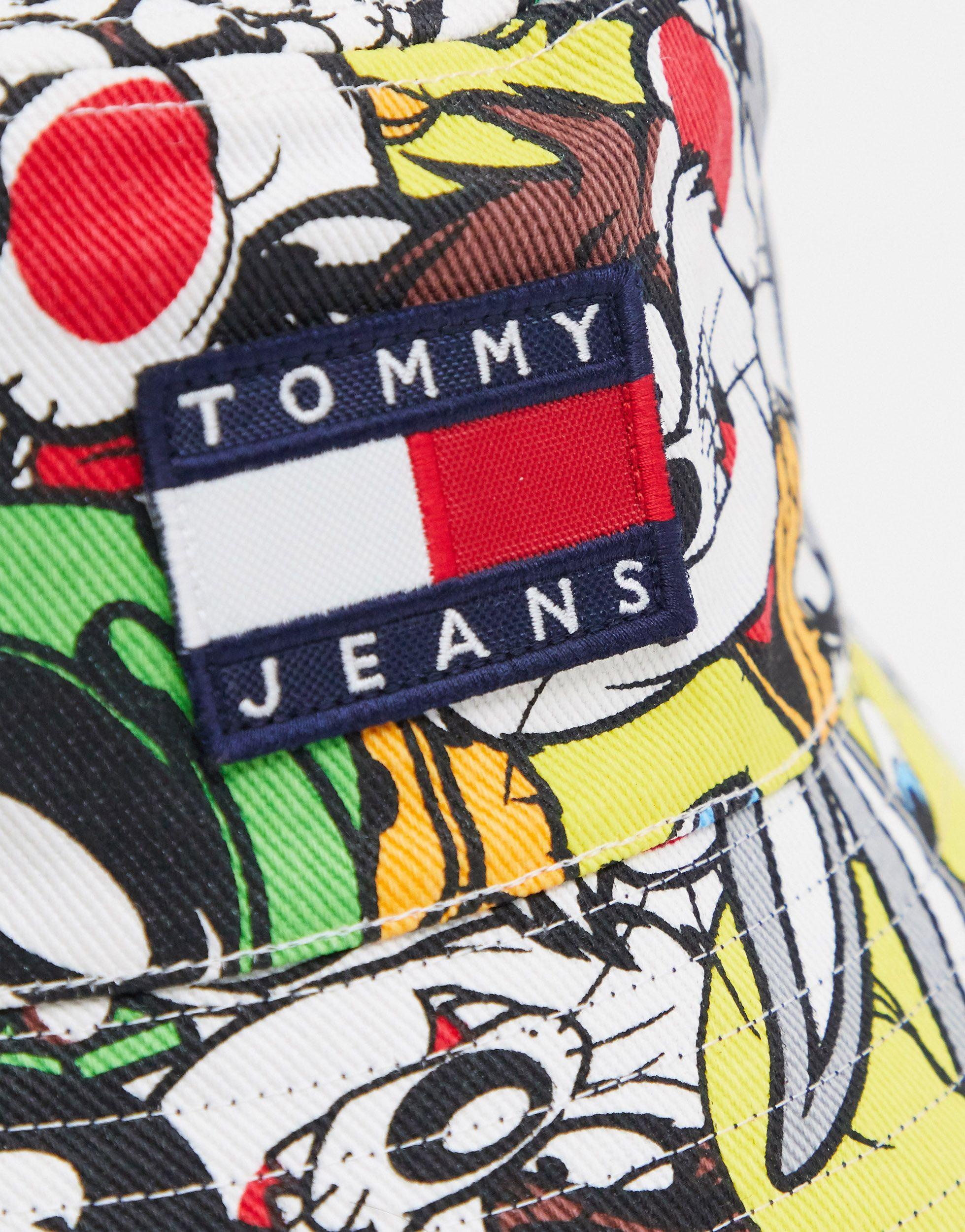 X Looney Tunes Capsule Cappello da pescatore double face blu navy con personaggi e logo a bandiera da Uomo di Tommy Hilfiger in Blu Lyst