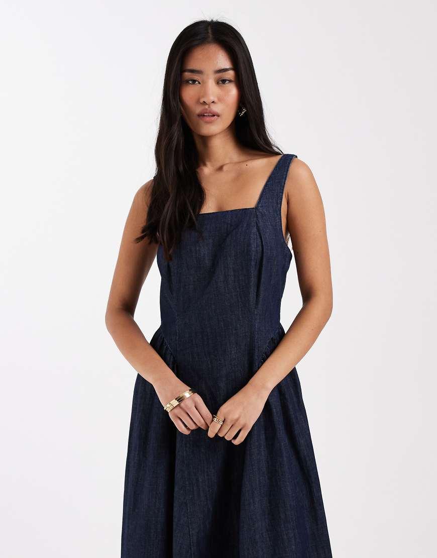 new look denim midi dress Z Supply Leonora Indigo Midi Dress Classic Indigo / S