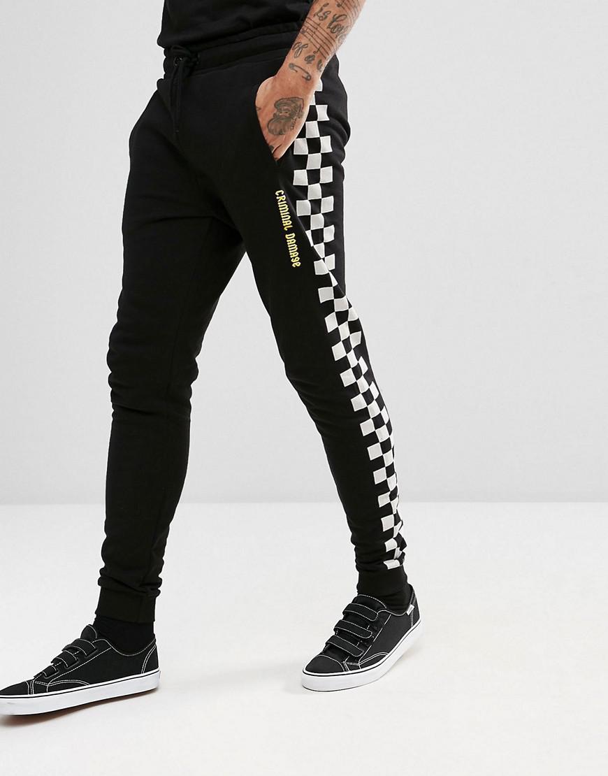 checkerboard stripe pants