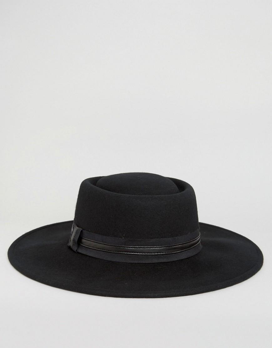ASOS Extra Wide Brim Fedora Hat With Band in Black for Men | Lyst