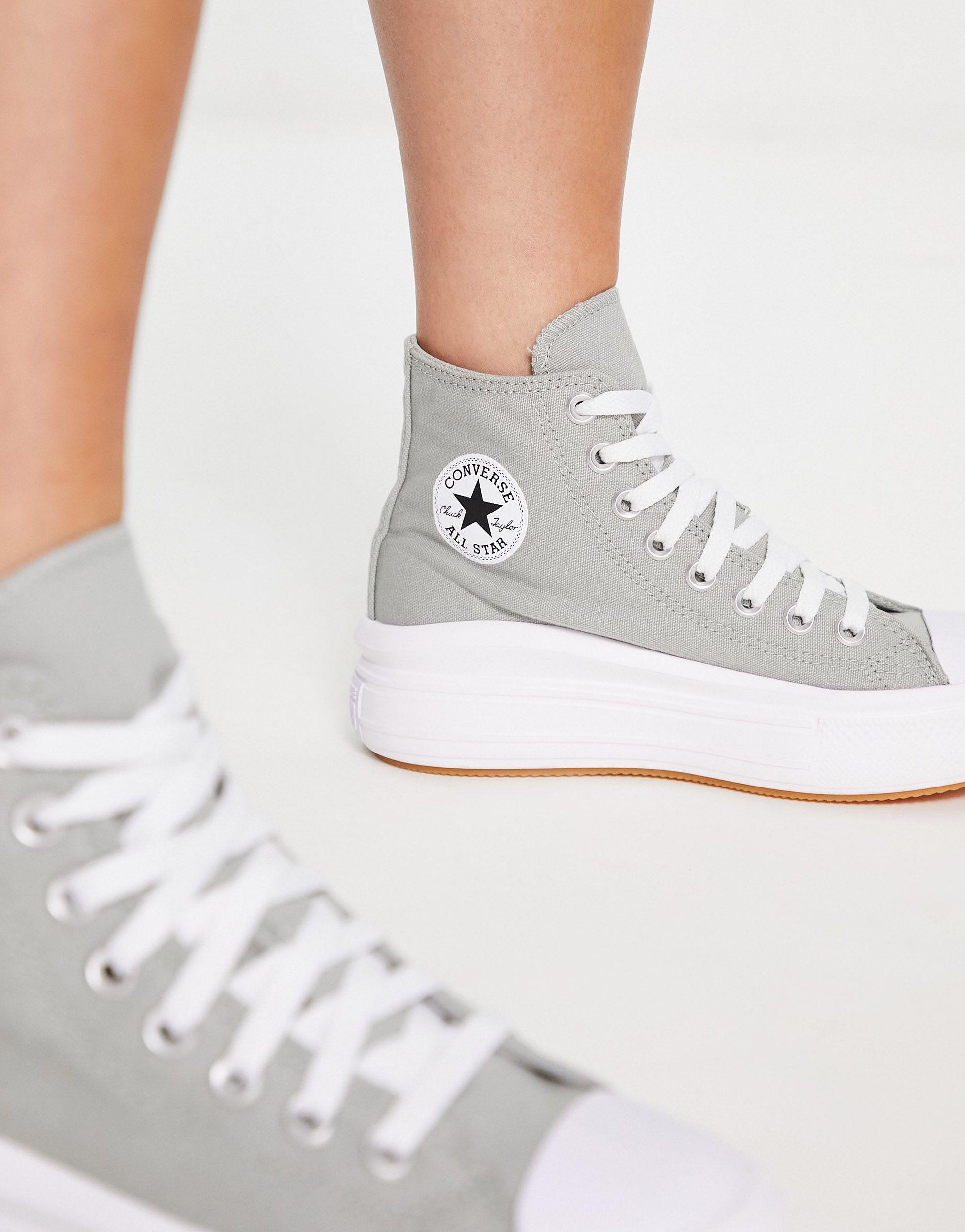 Converse Chuck Taylor All Star Hi Move Canvas Platform Sneakers in Green |  Lyst