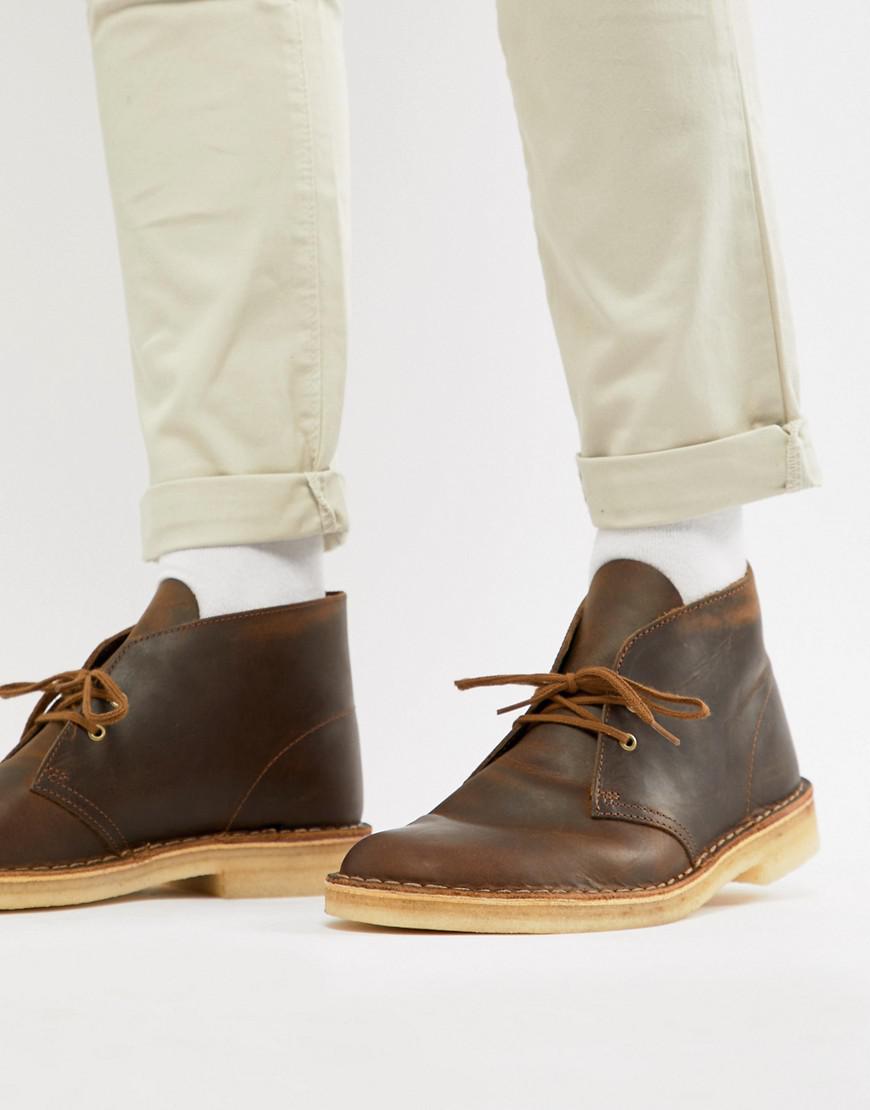 clarks brown leather desert boots cheap 