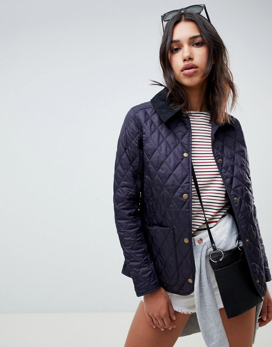 Barbour Synthetic Annandale Quilted Jacket With Cord Collar in Navy (Blue)  | Lyst Australia