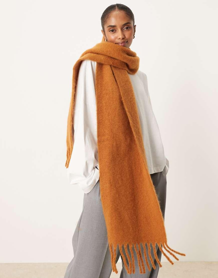 ASOS Woven Fluffy Tassel Scarf in Natural Lyst UK