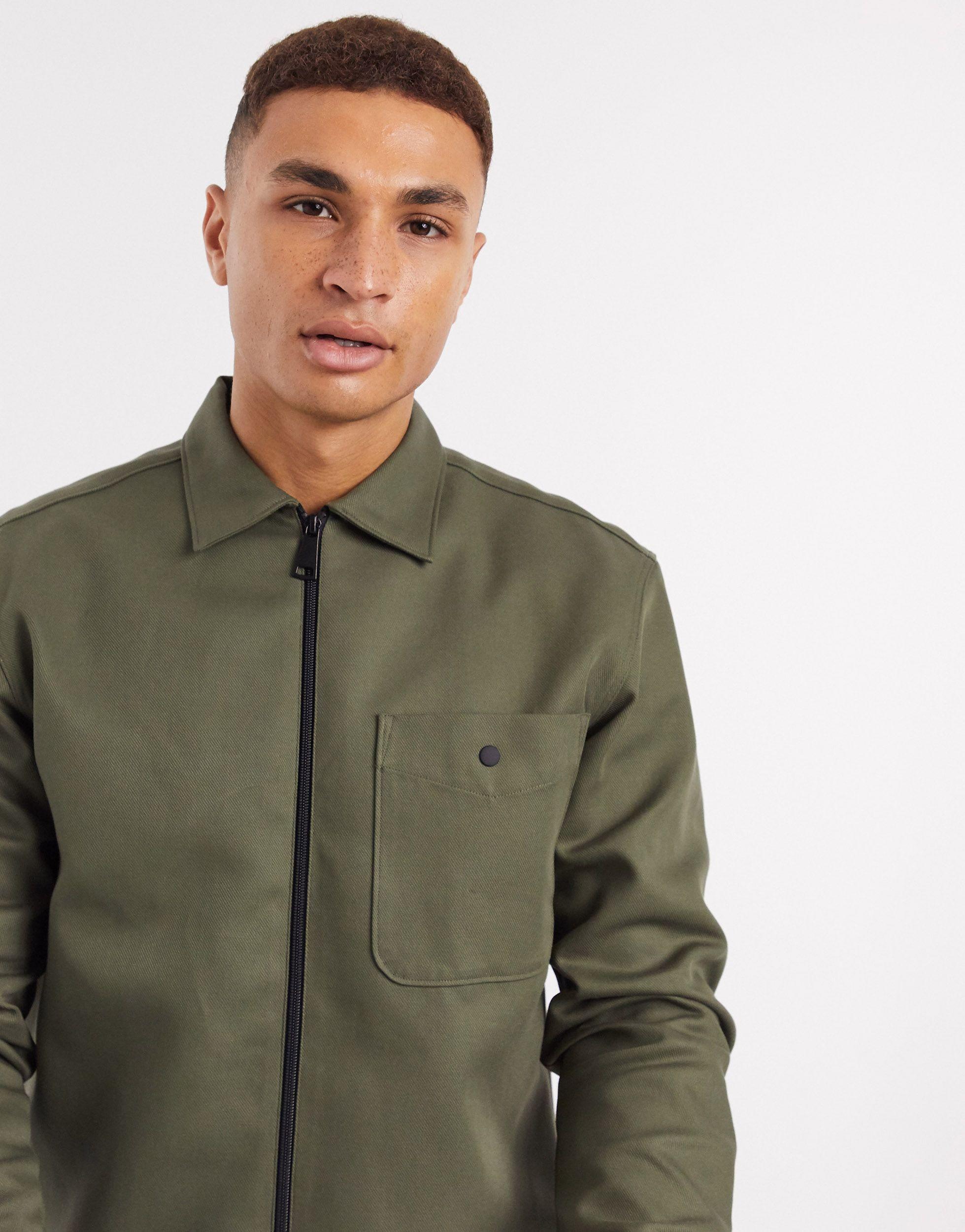 SELECTED Overshirt Met Rits in het Groen voor heren | Lyst NL