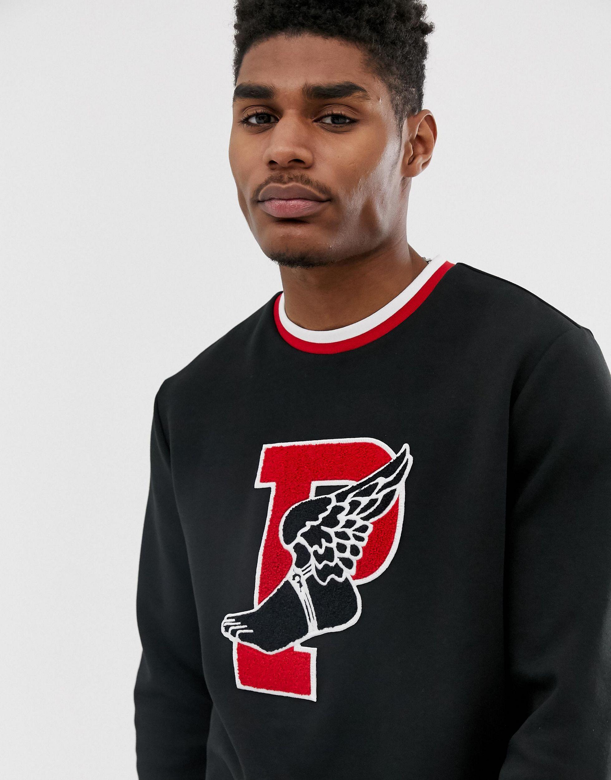black polo crew neck sweatshirt