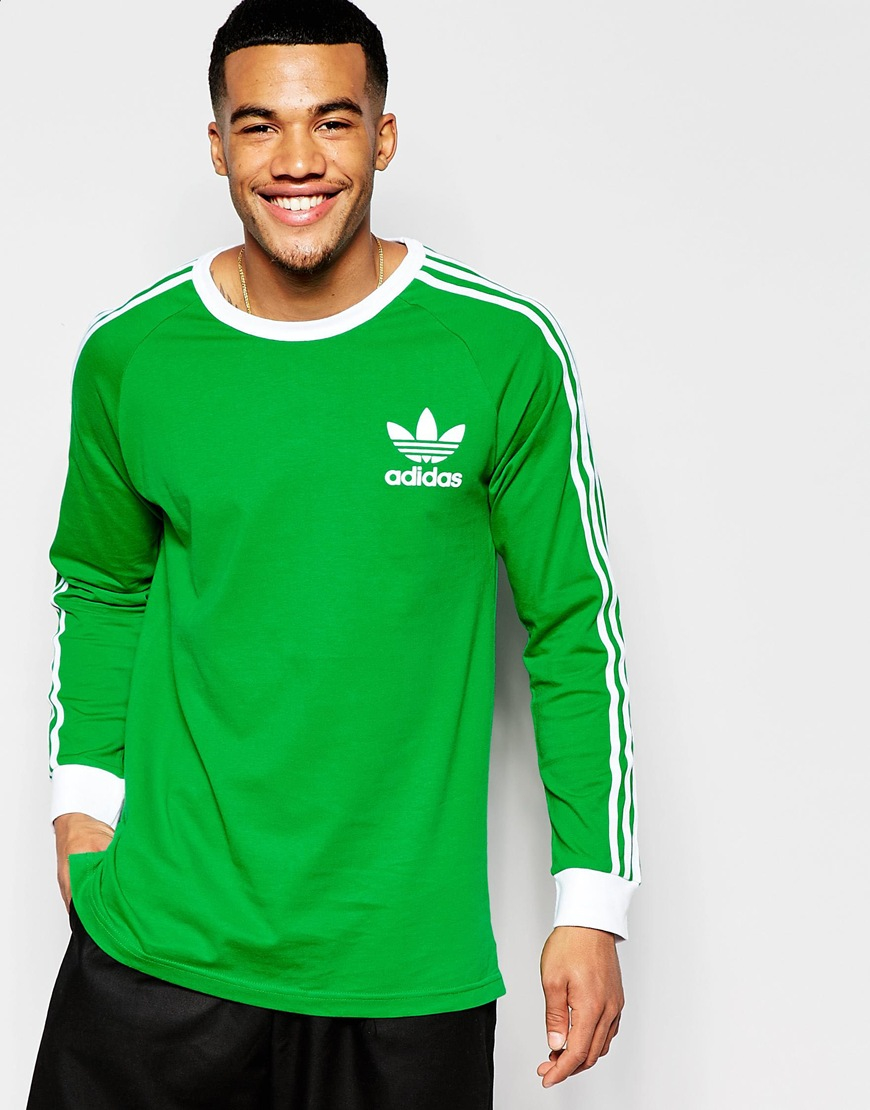 adidas Originals Adicolor Long Sleeve T-shirt In Green B10658 for Men | Lyst