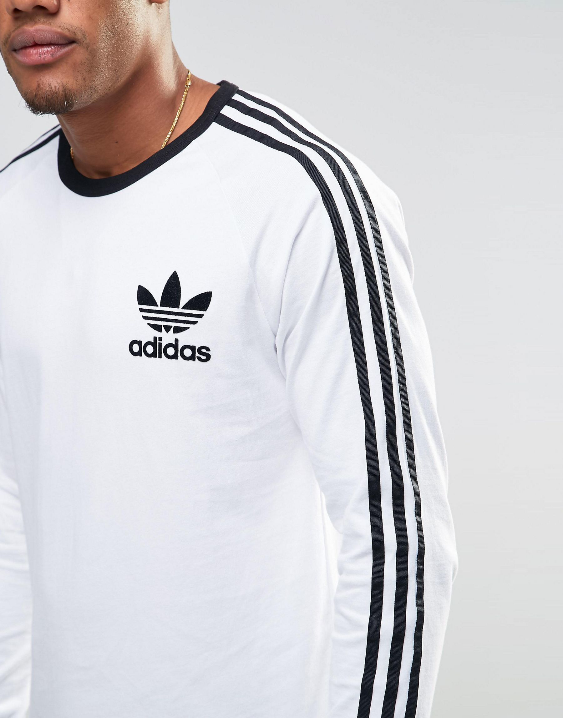 adidas long sleeve top mens white