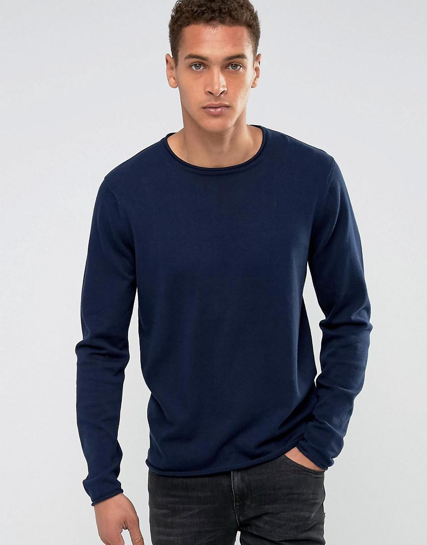 Lyst - Bellfield Jumper With Raw Edges in Blue for Men