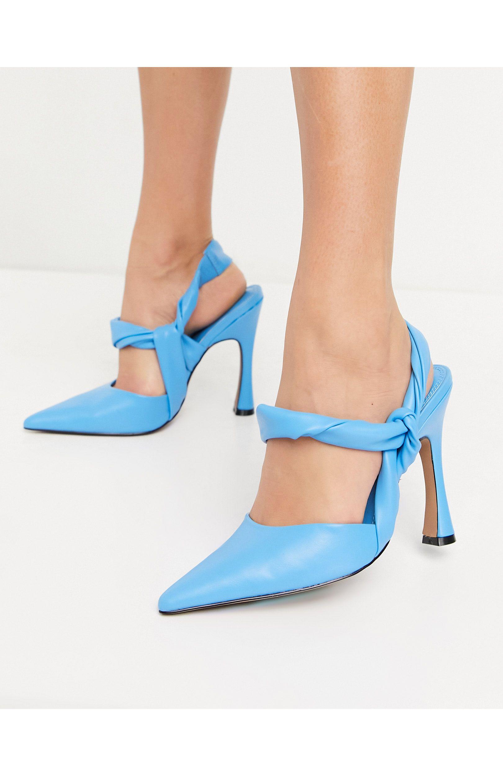 ASOS Peppermint Slingback High Shoes in Blue | Lyst UK
