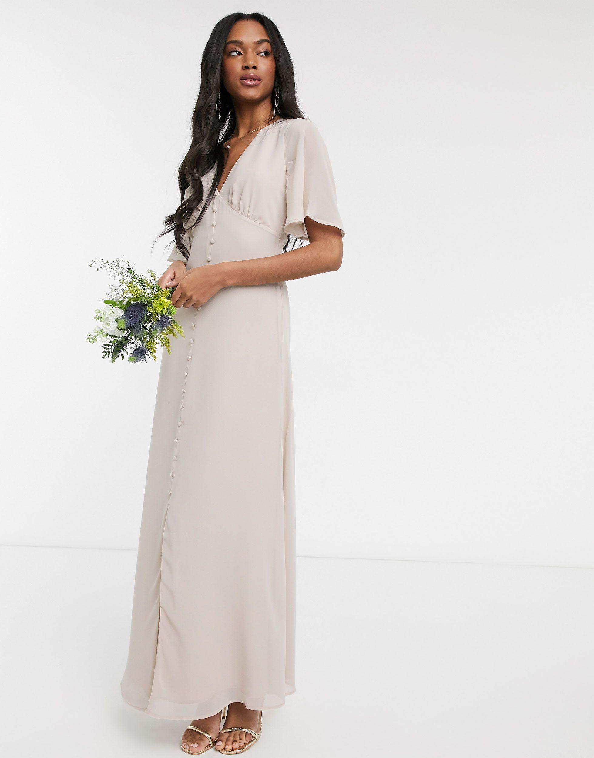 button front maxi dress uk