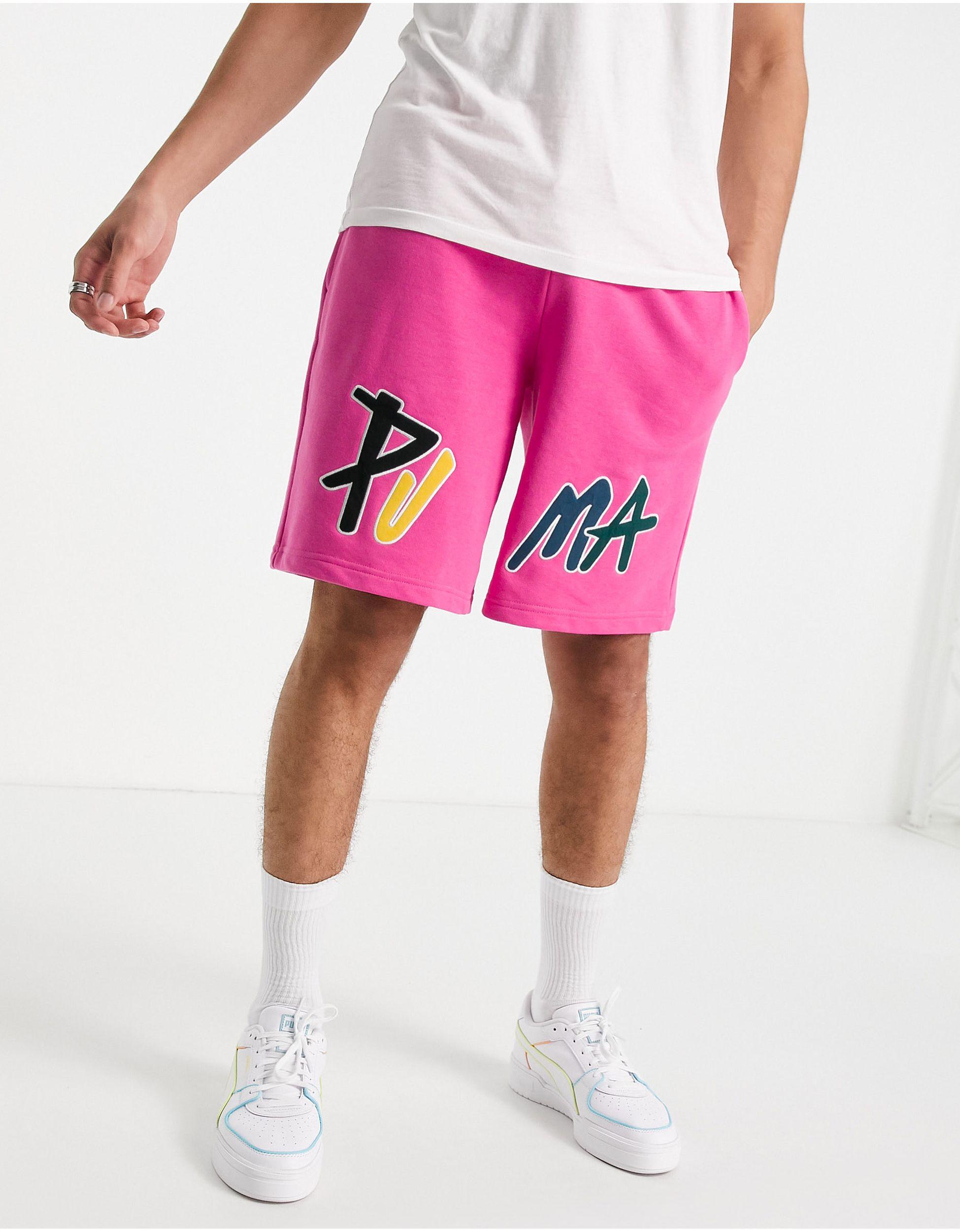 Puma pink cheap shorts