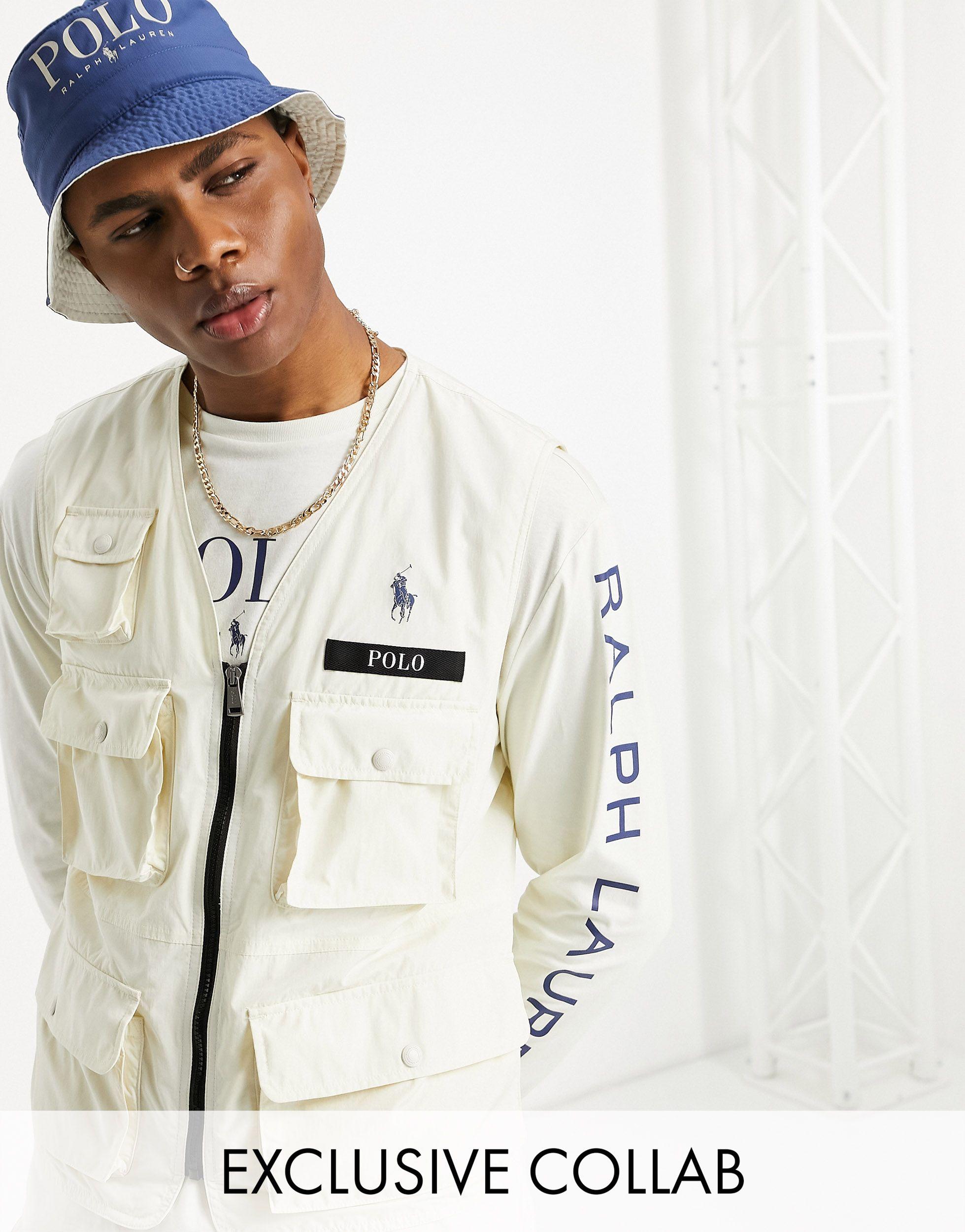 Polo Ralph Lauren X Asos Exclusive Collab Utility Vest in White (Natural)  for Men | Lyst
