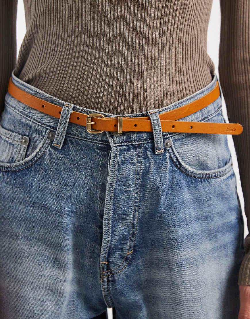 Levi's leren riem New Ashland zwart