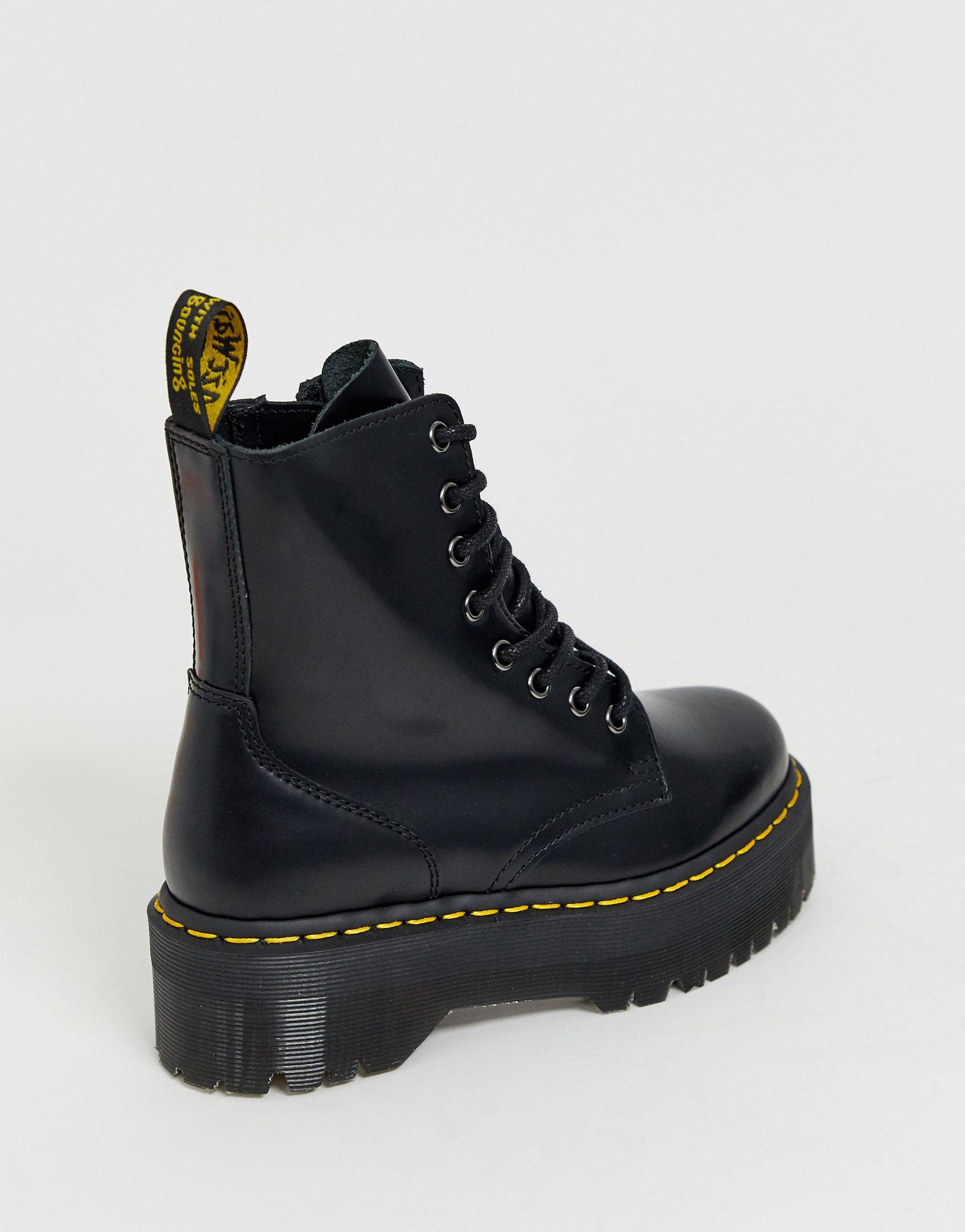 Dr. Martens Jadon 8-eye Smooth Leather Platform Boots-black | Lyst