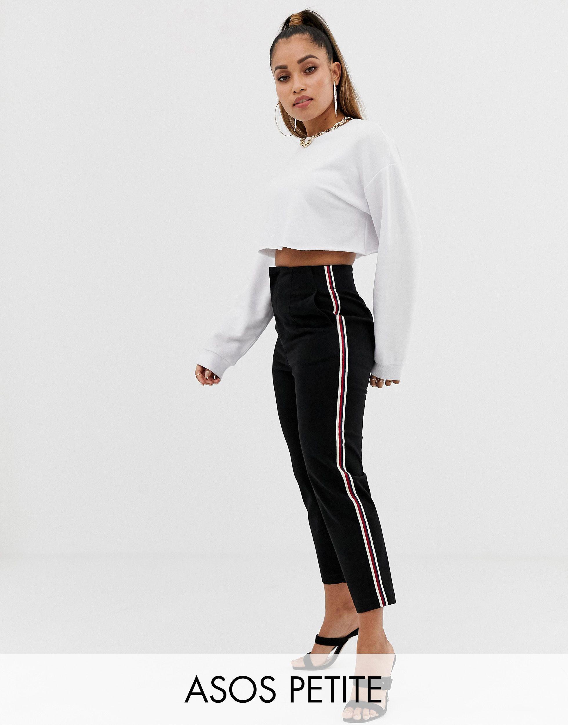 black petite skinny trousers
