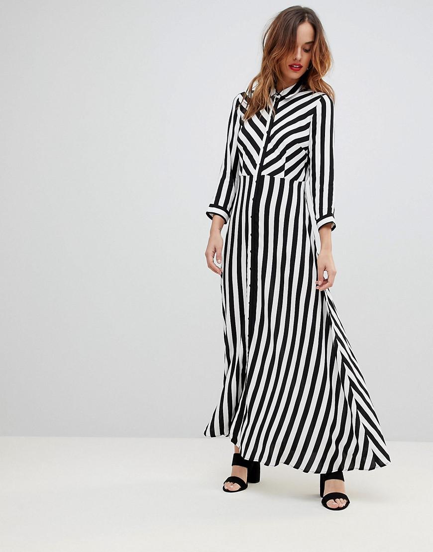Stripe Shirt Y.A.S | Lyst Dress Black in Maxi