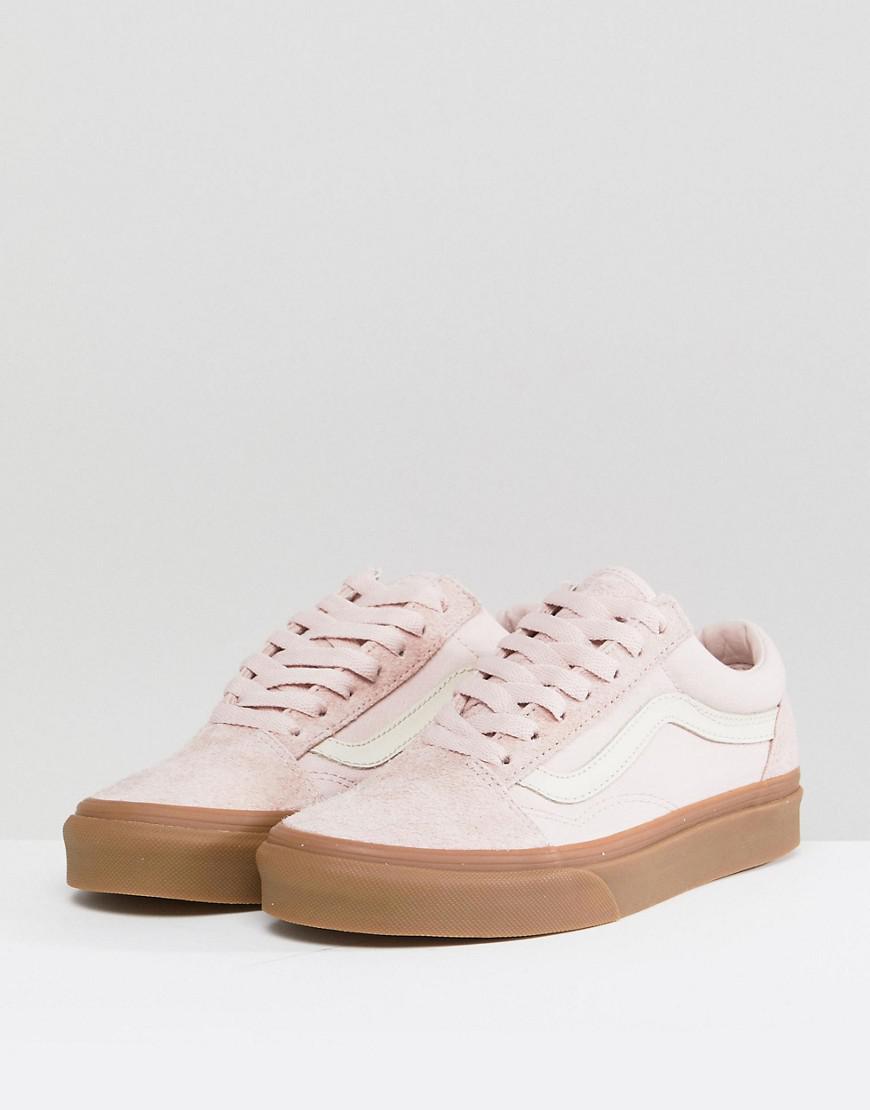 Vans Old Skool Trainers In Pink Fuzzy Suede With Gum Sole | Lyst Australia