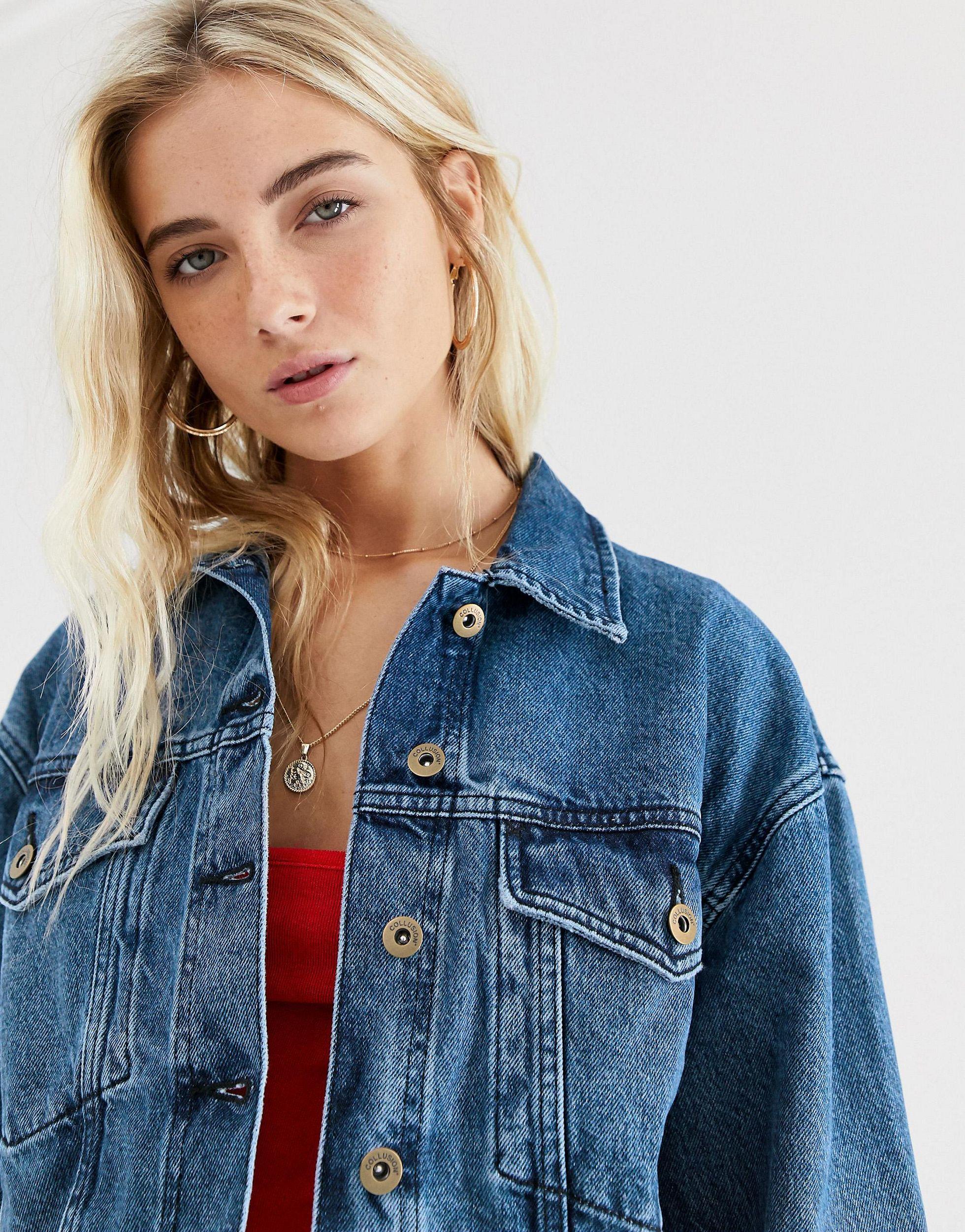 collusion cropped denim jacket