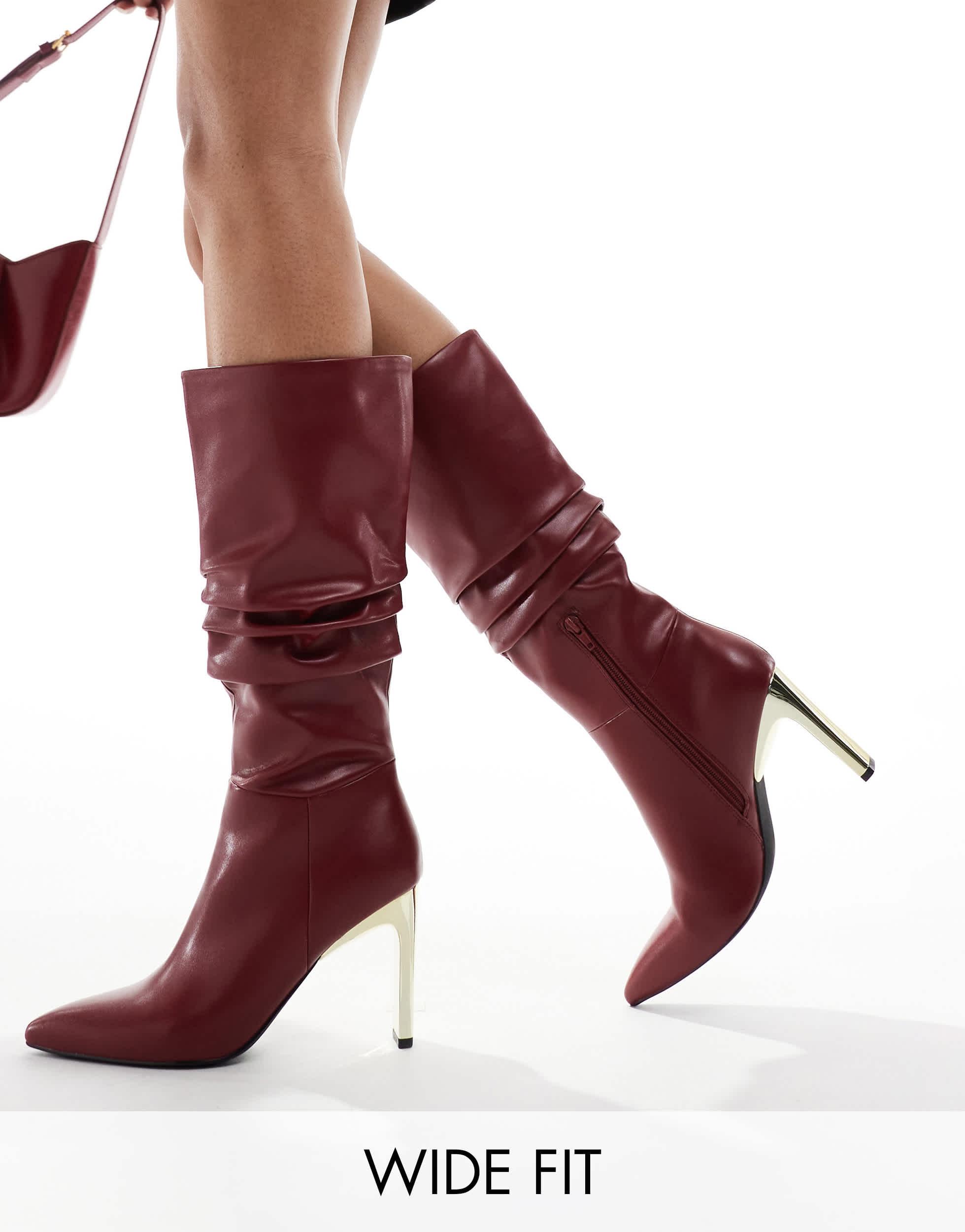 High heel boots red hot sale