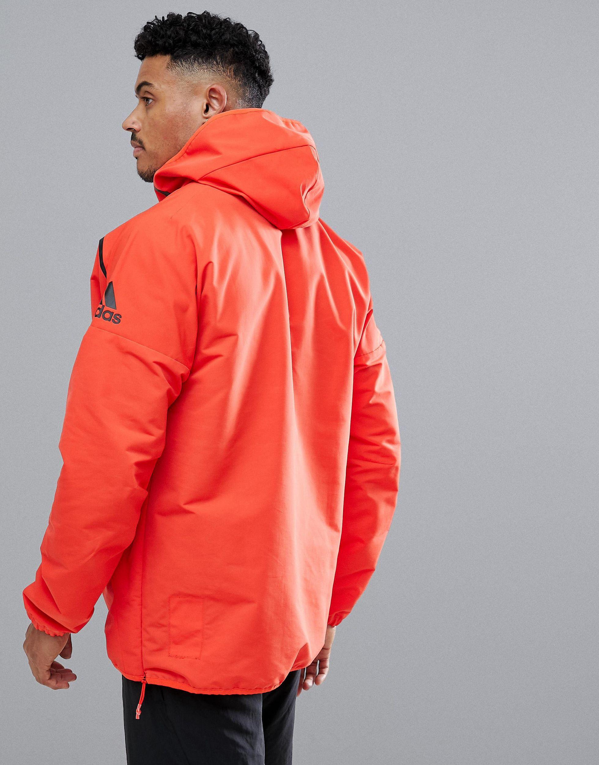 adidas Originals Fleece Adidas Zne Hooded Anorak in Red for Men | Lyst