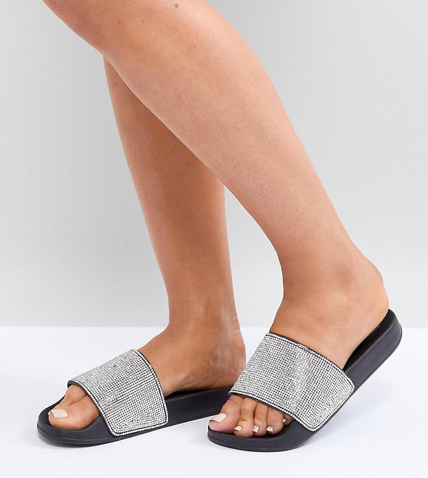 wide fit slider slippers