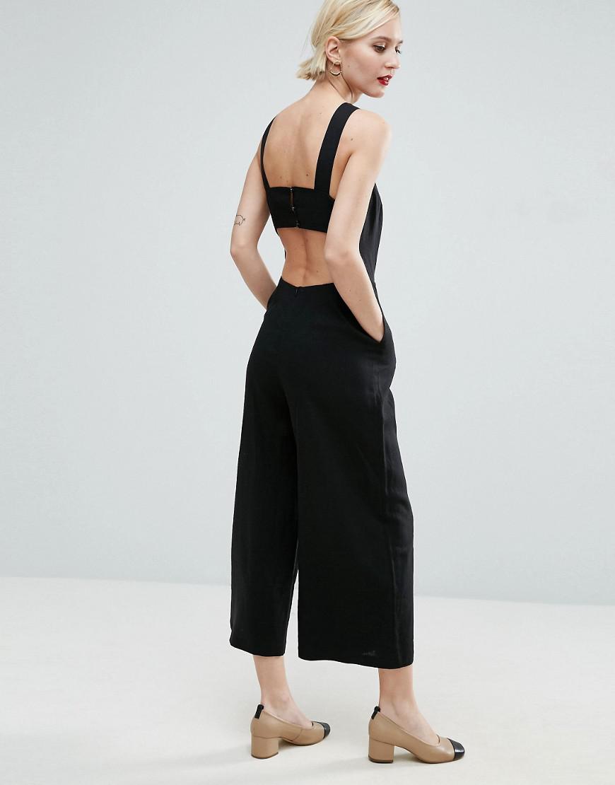 linen jumpsuit black