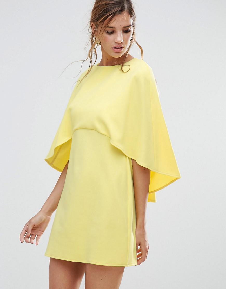 Желтая накидка. Платье Кейп Асос. Желтое платье Zara Кейп платье. Платье ASOS горчичное Кейп.