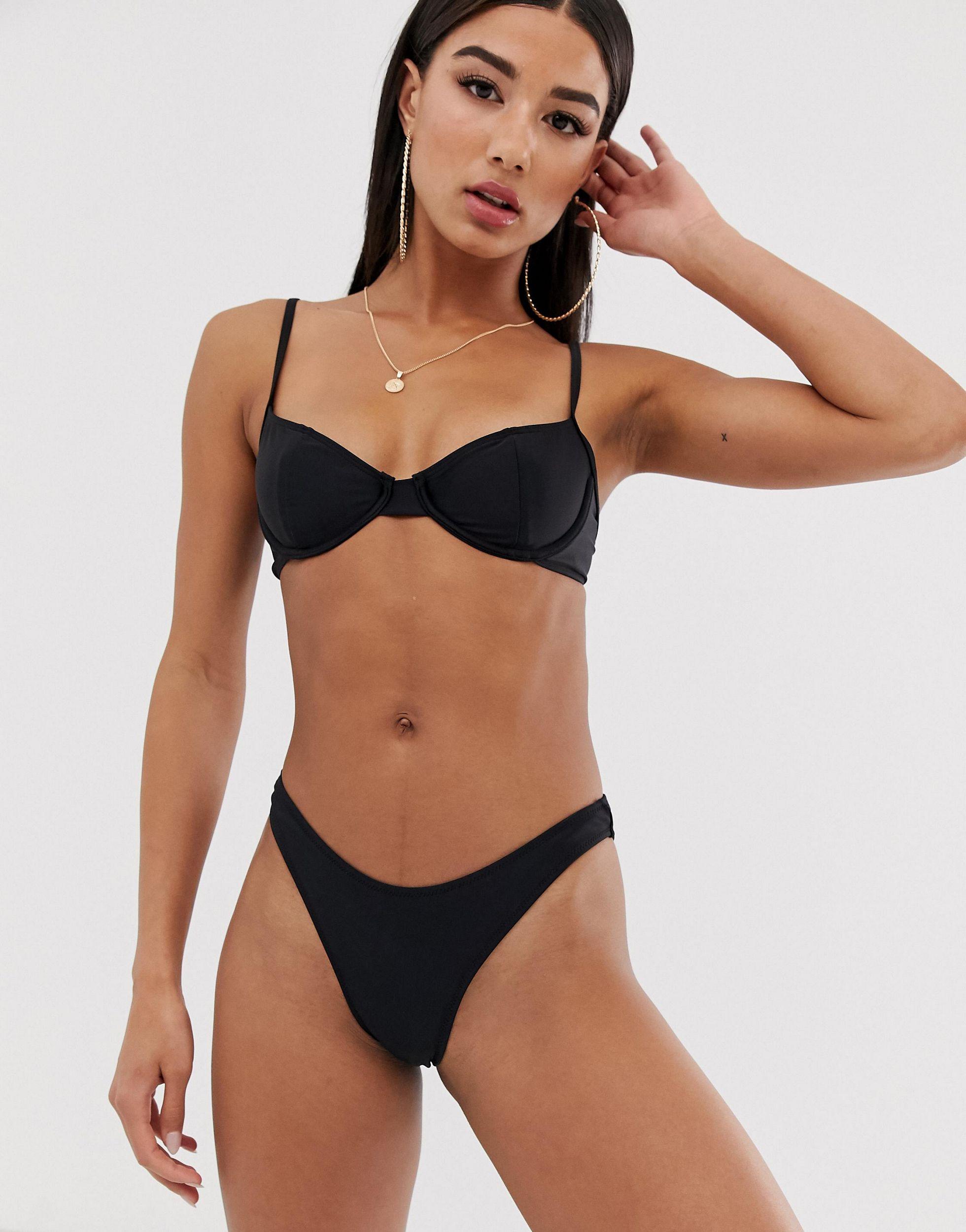 black balcony bikini top