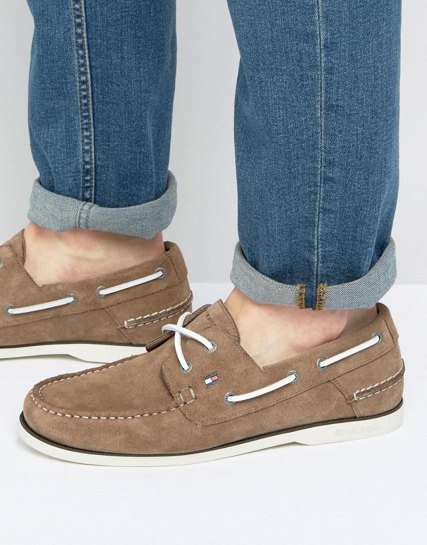 Tommy Hilfiger Knot Suede Boat Shoes for Men Lyst