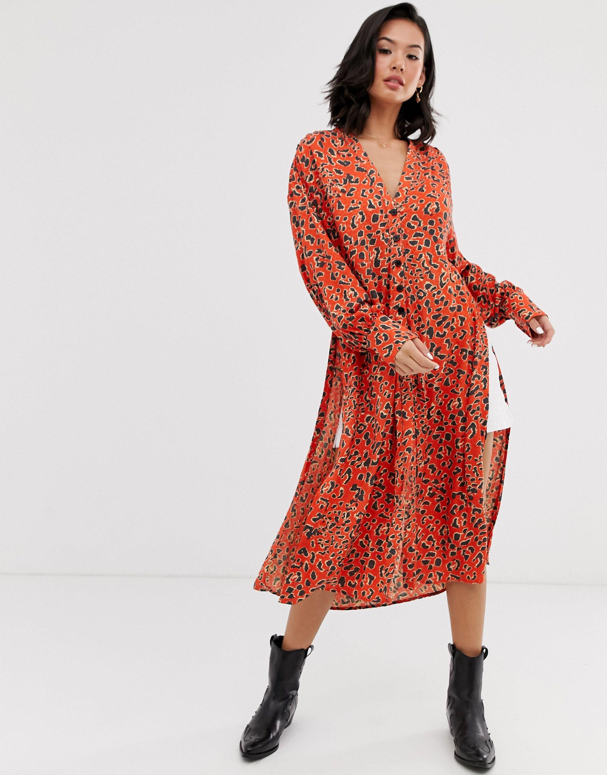 free people leopard print dress