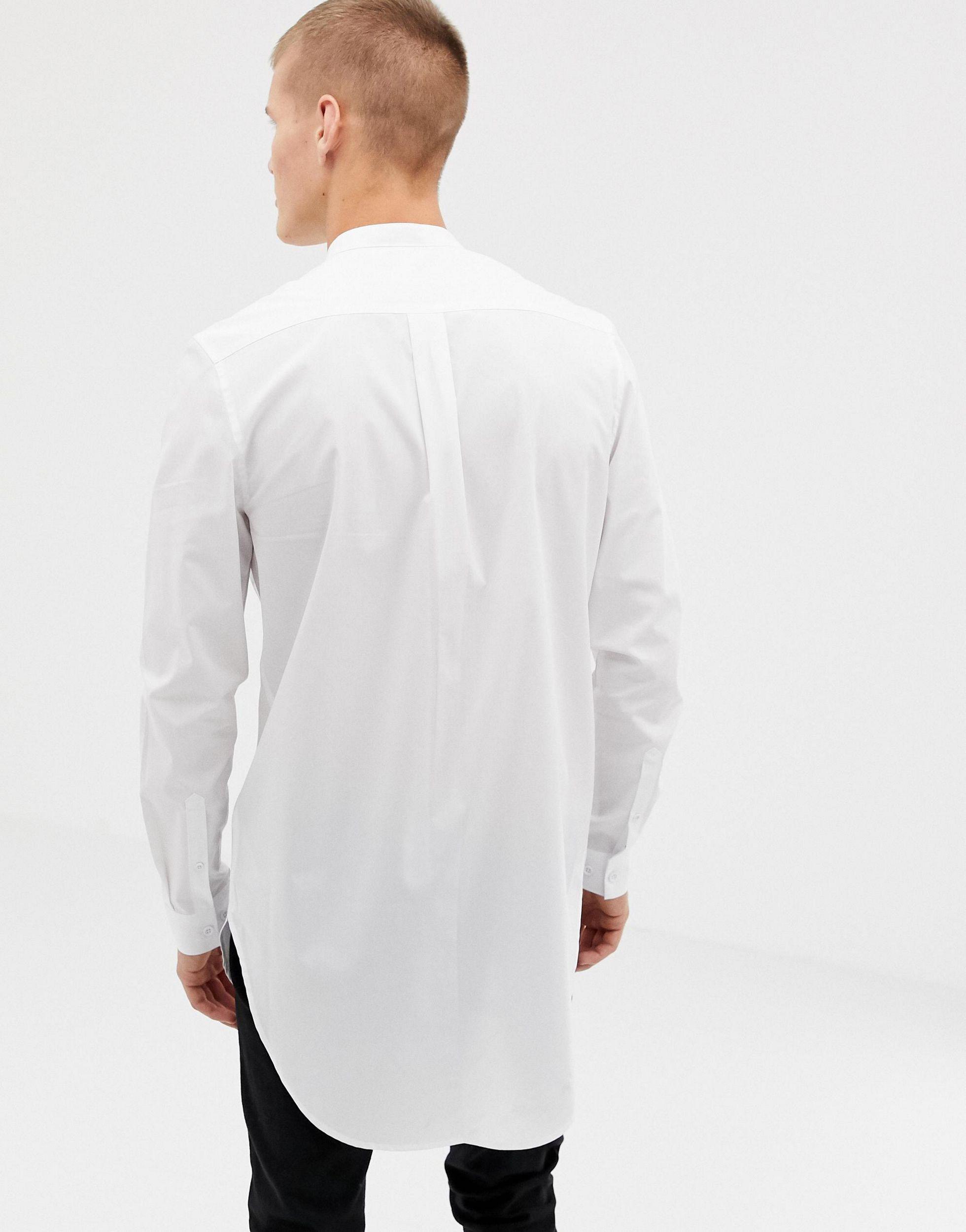 longline grandad collar shirt