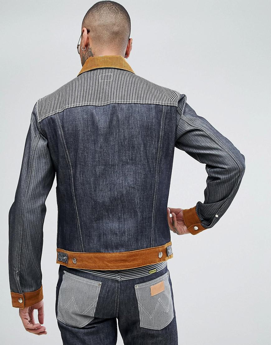 Wrangler Peter Max Western Denim Jacket Dry Selvedge in Blue for Men | Lyst