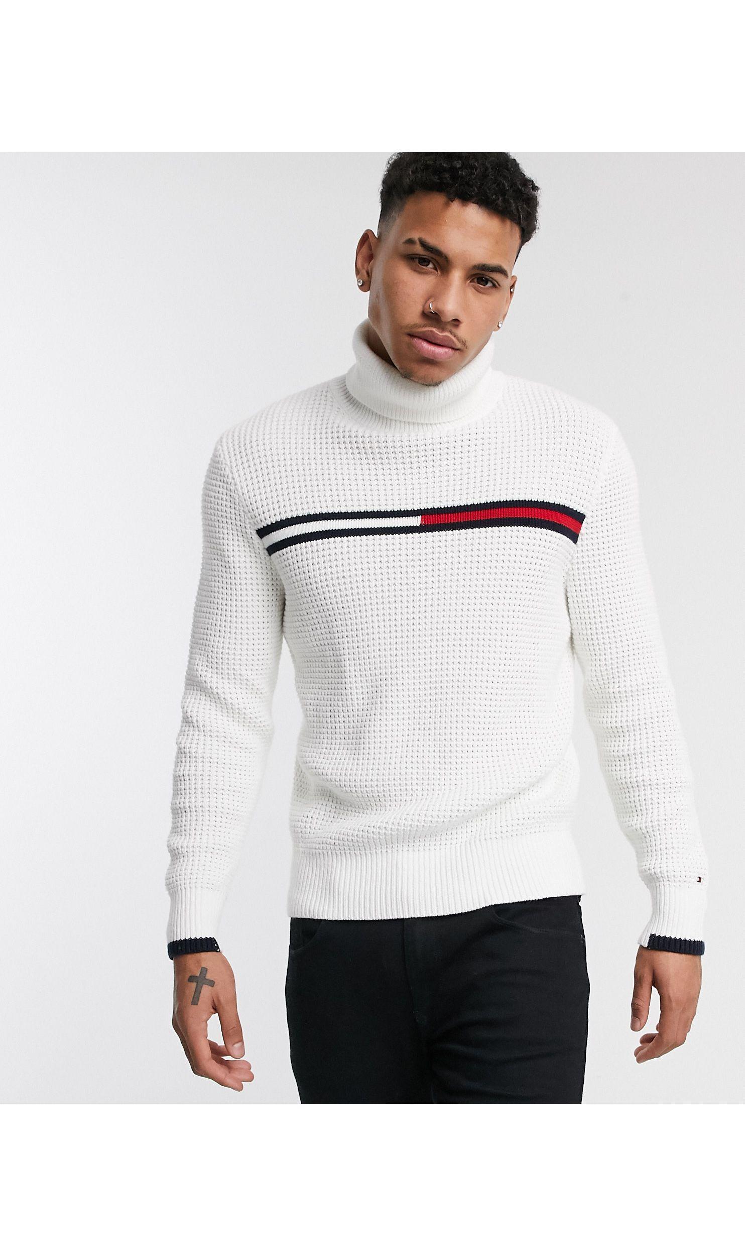 Tommy Hilfiger Cotton Trent Turtleneck Knitted Sweater in White for Men |  Lyst Canada