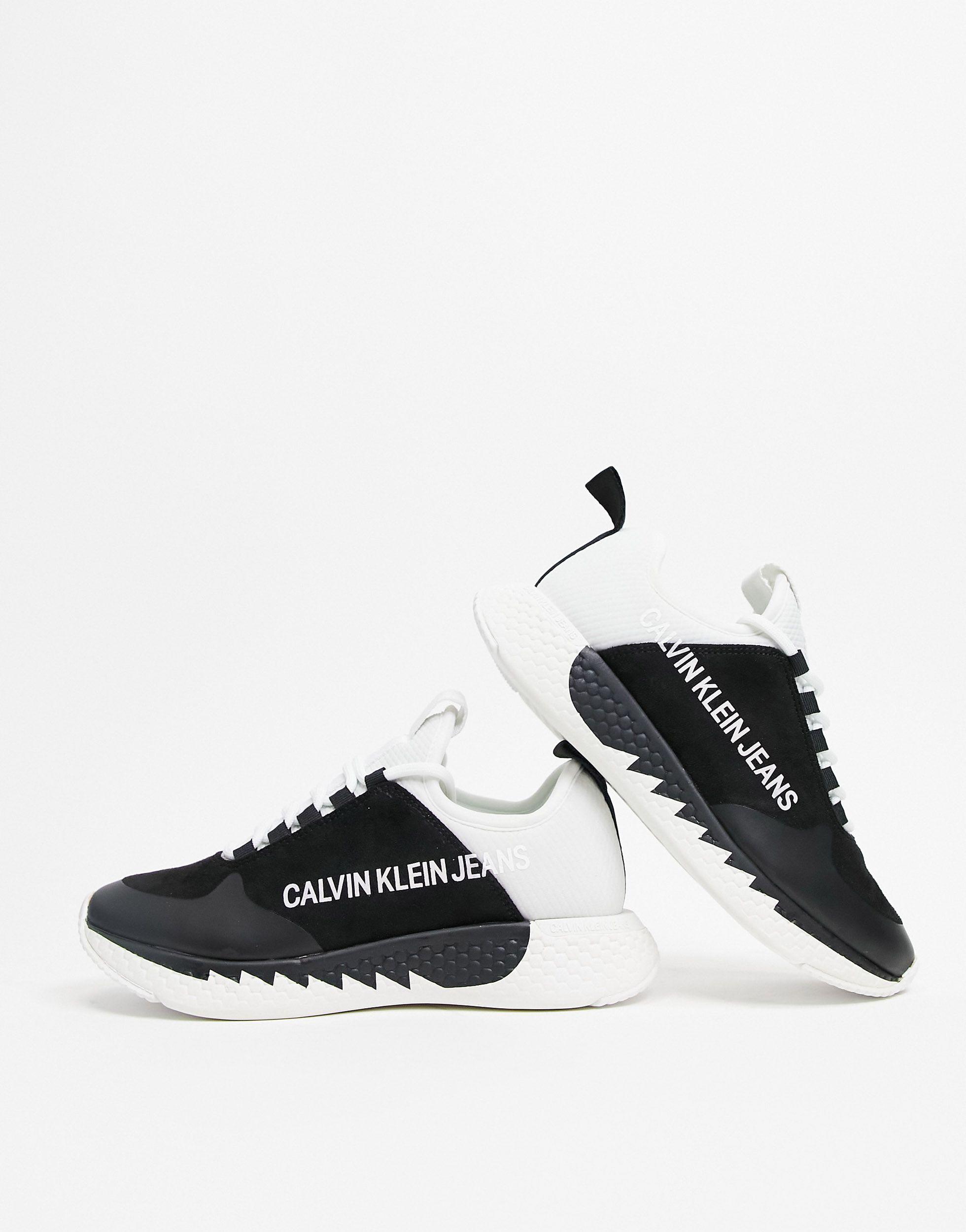 Calvin Klein Denim Jeans Adamina Trainers in Black/ White (Black) - Lyst