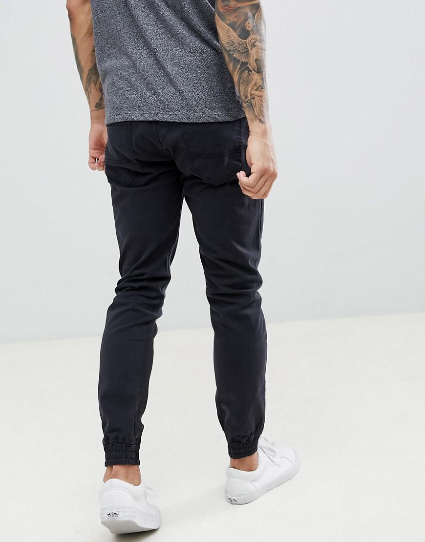 Pantalon chino resserr aux chevilles Threadbare pour homme en coloris Noir  | Lyst