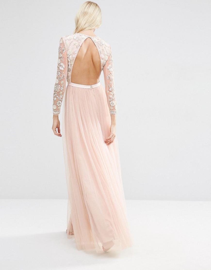 Lyst - Needle & Thread Butterfly Gown Tulle Maxi Dress - Petal Pink in Pink