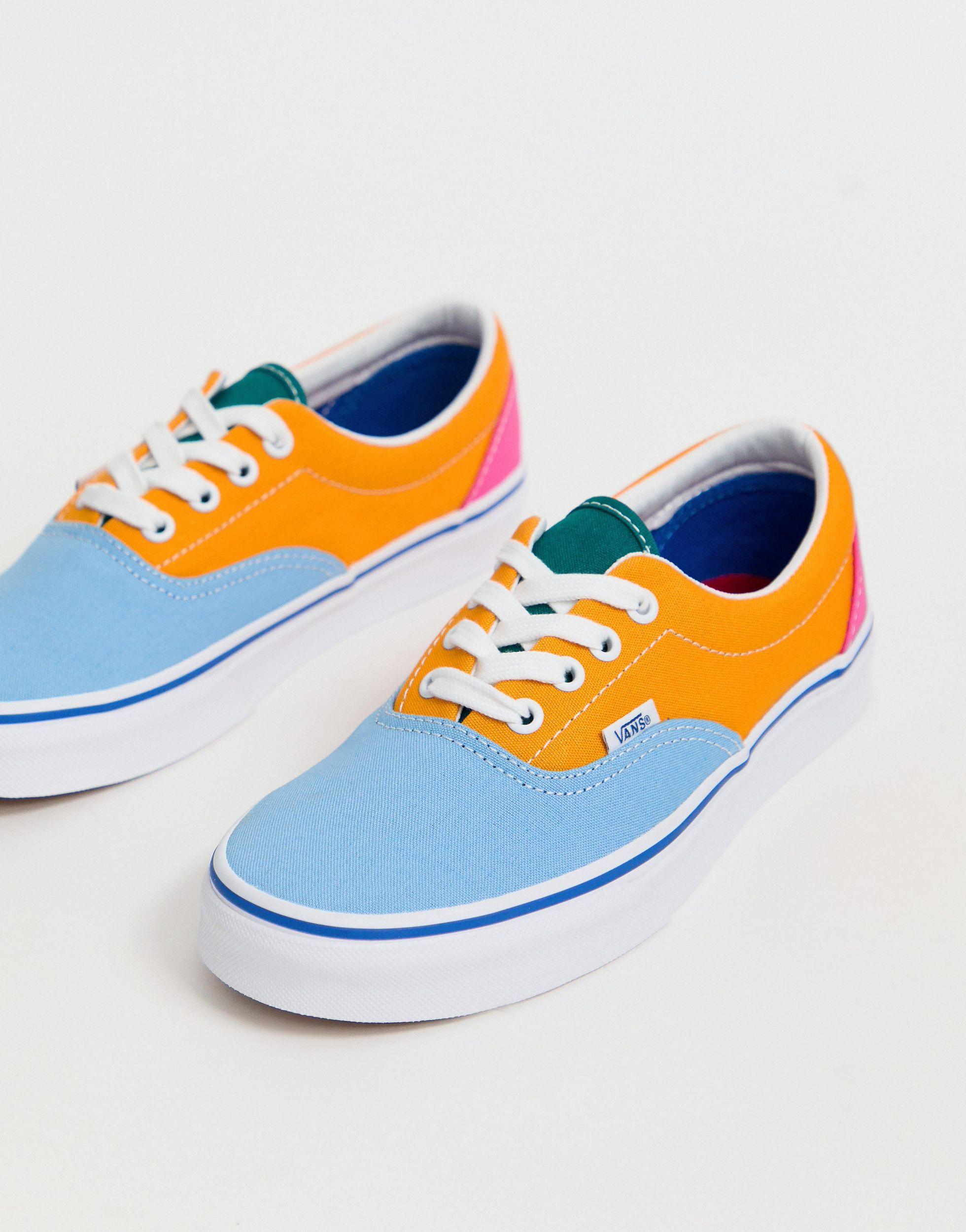 vans era stacked colour block trainers