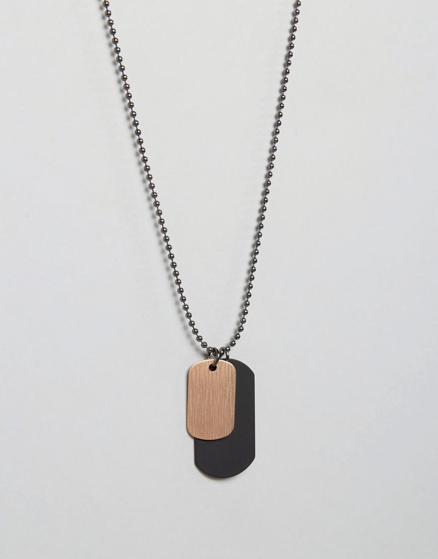 Goneryl Wear out somewhere ALDO Dogtag Necklace In Black/gold for Men | Lyst