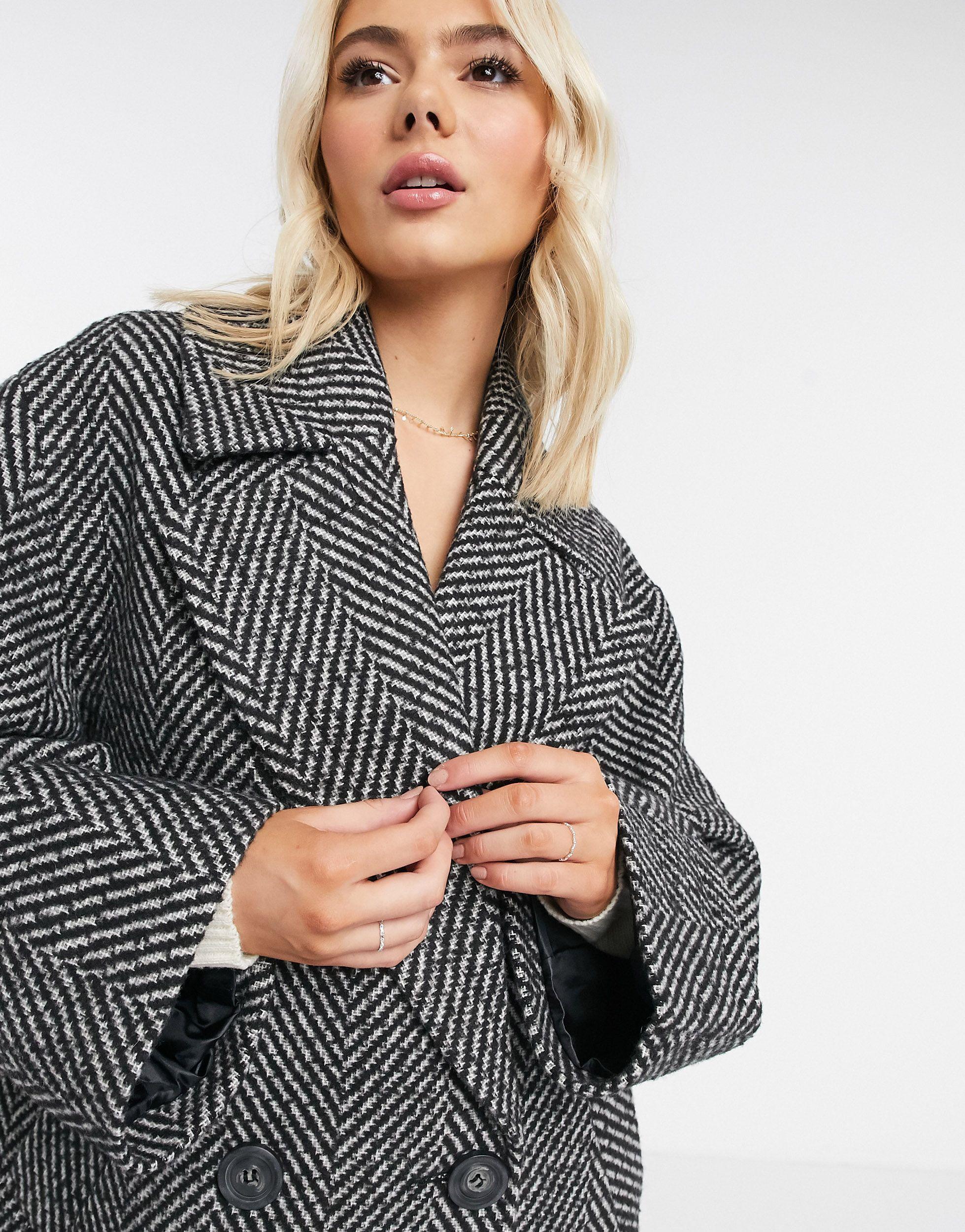 herringbone oversized coat