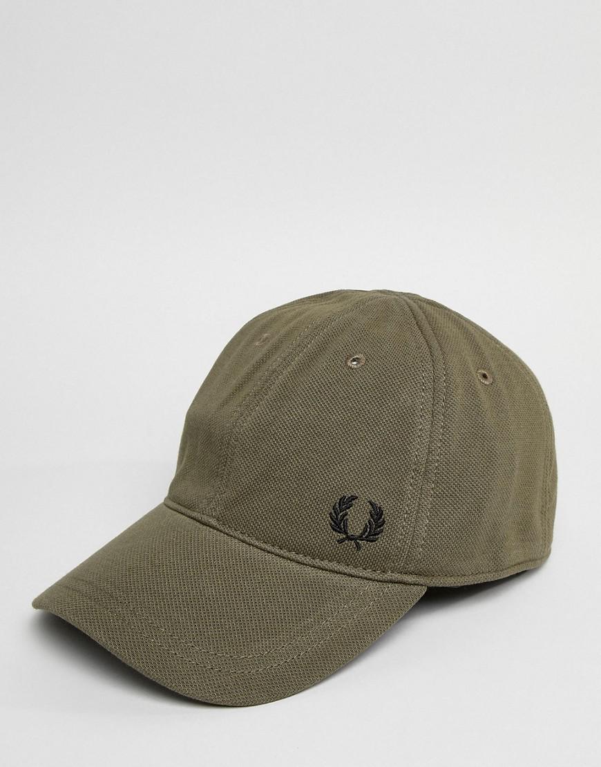 Fred Perry Pique Classic Baseball Cap In Khaki in Green for Men - Lyst