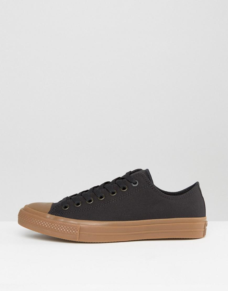 Converse Chuck Taylor All Star Ii Ox Sneakers With Gum Sole In Black  155501c for Men | Lyst