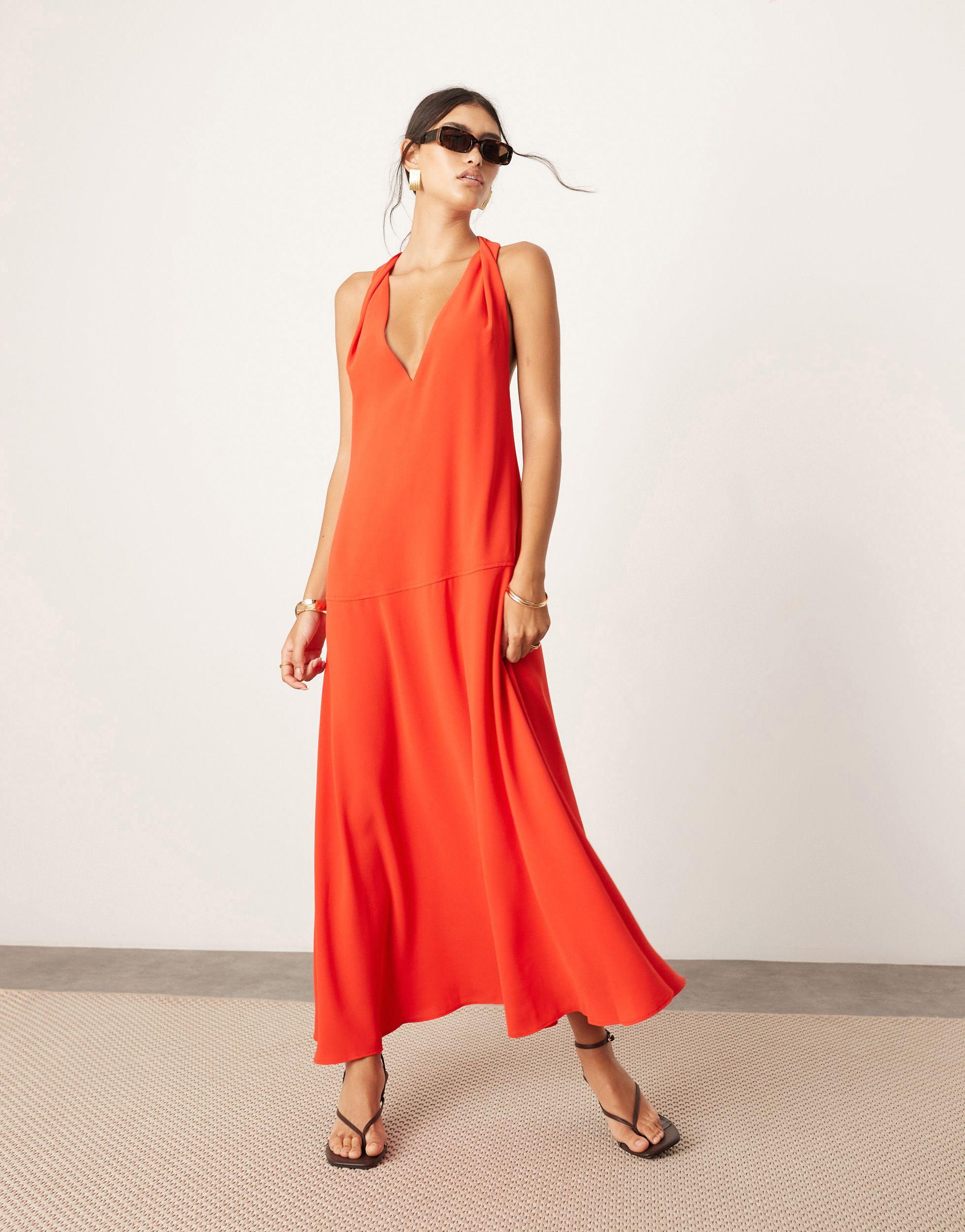 Asos robe longue rouge hotsell