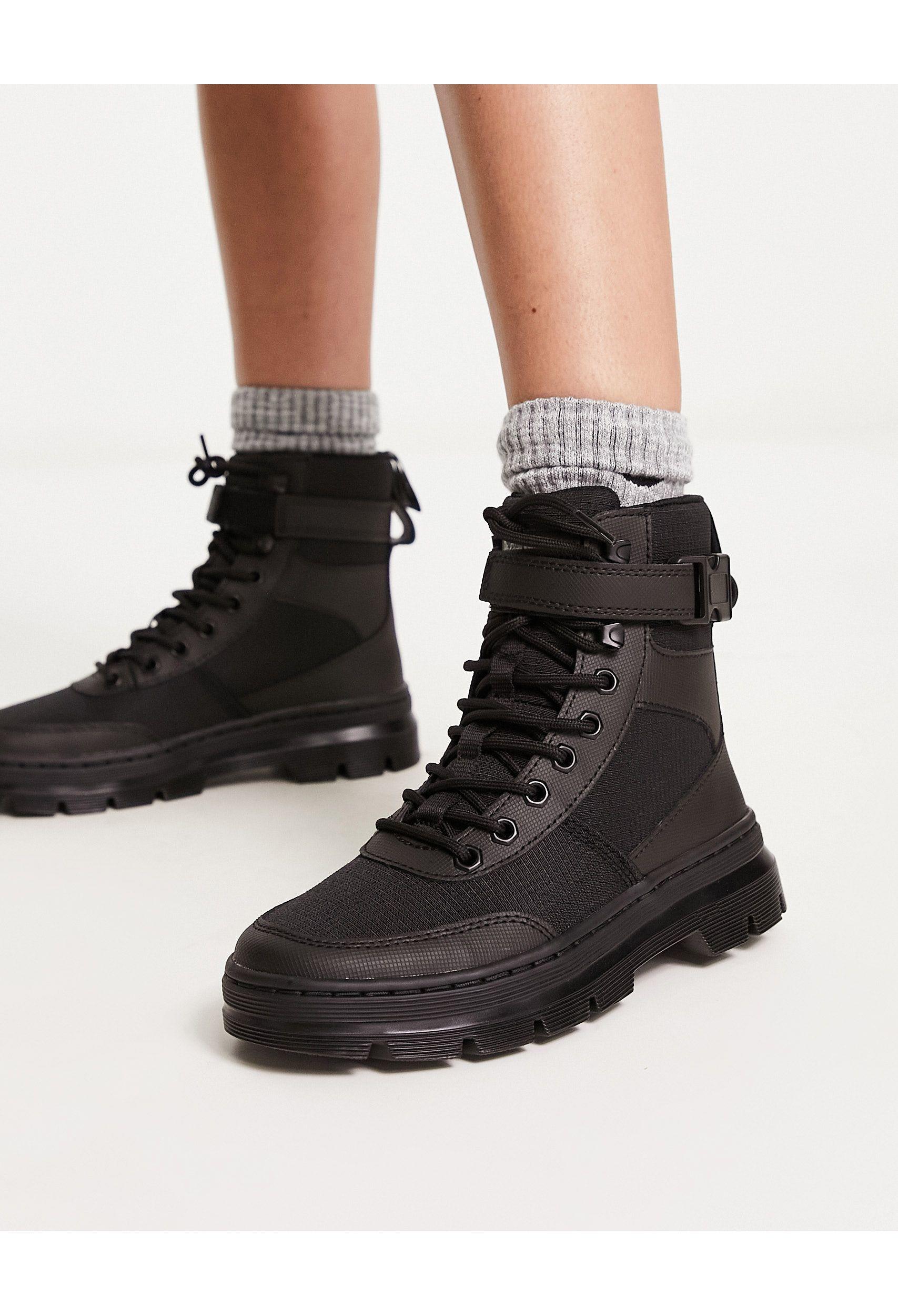 Dr. Martens Combs Tech Ankle Strap Ankle Boots in Black | Lyst Australia