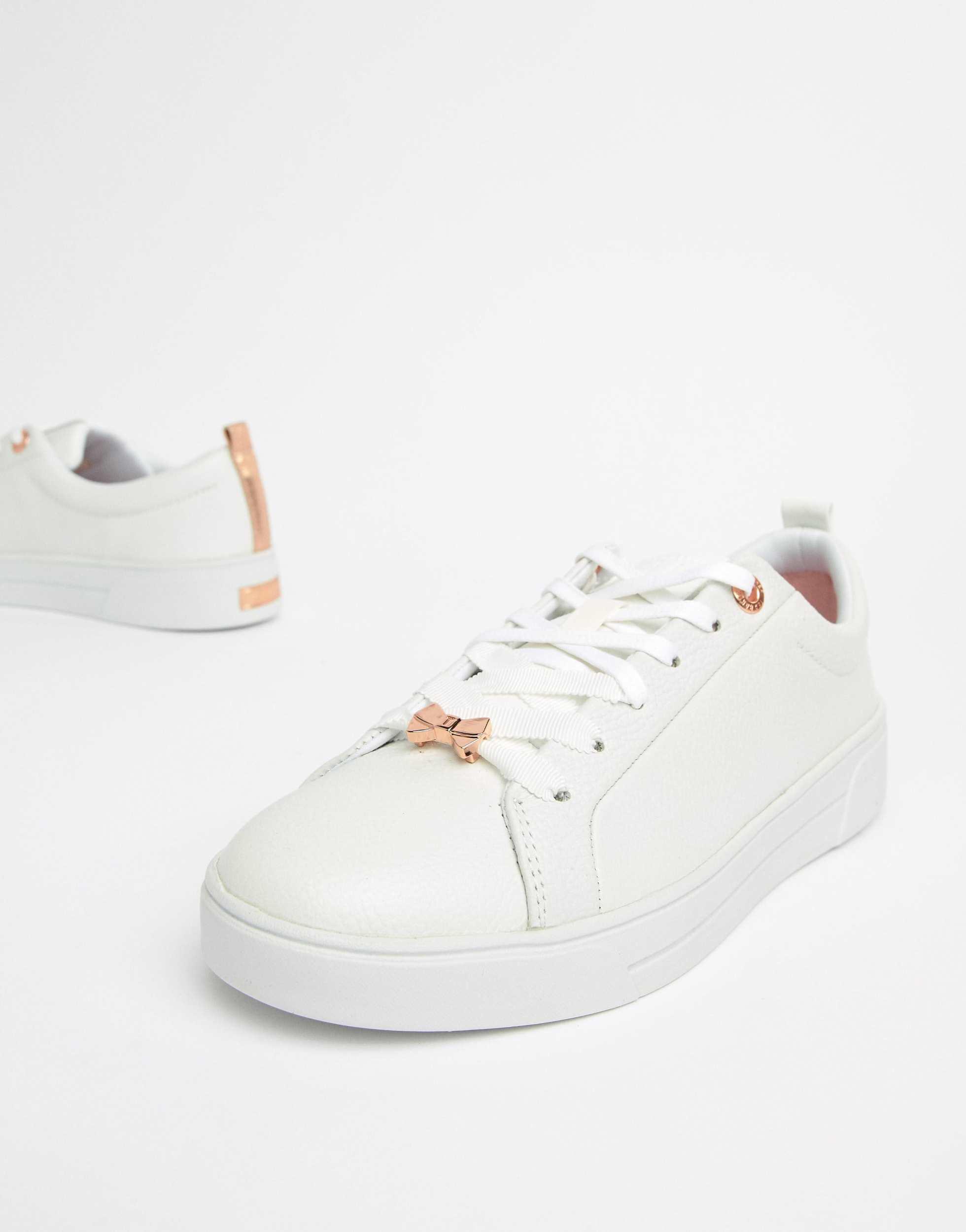 Ted Baker Leather Trainers With Rose Gold in White Lyst UK