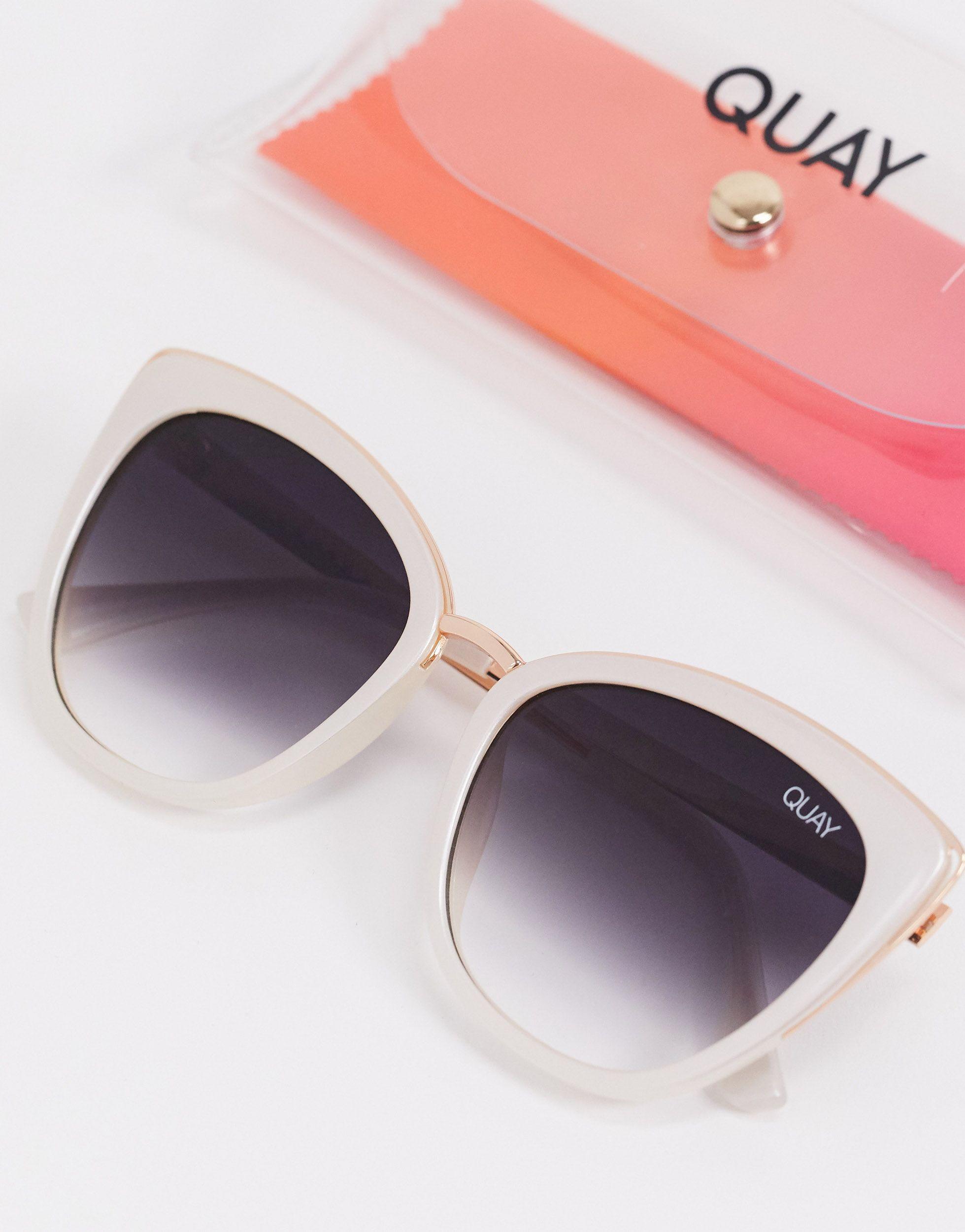 Quay Honey Cat Eye Sunglasses in White - Lyst