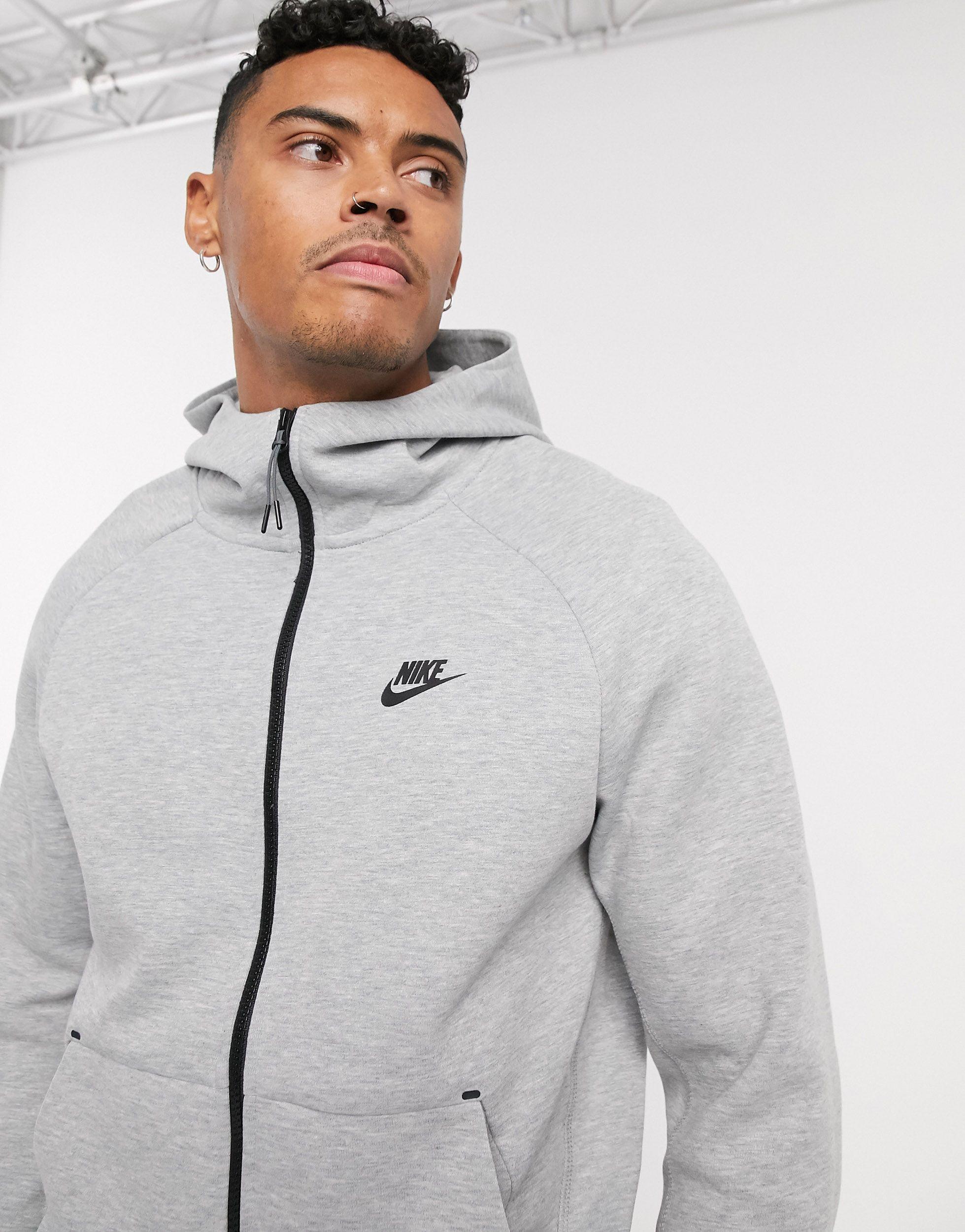 Nike Tech Fleece Full-zip Hoodie in Dark Grey & Black (Grey) for Men - Lyst