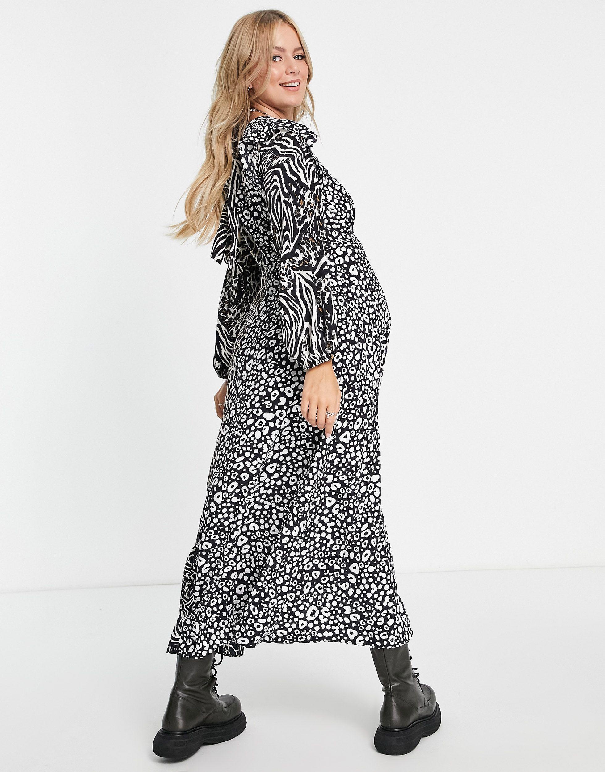 TOPSHOP Maternity Mix Animal Print Maxi Dress | Lyst UK
