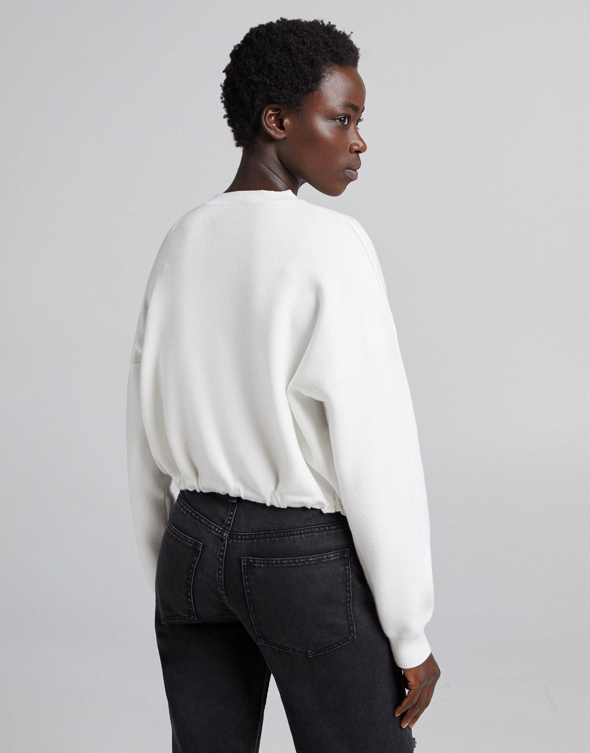 cropped drawstring jumper
